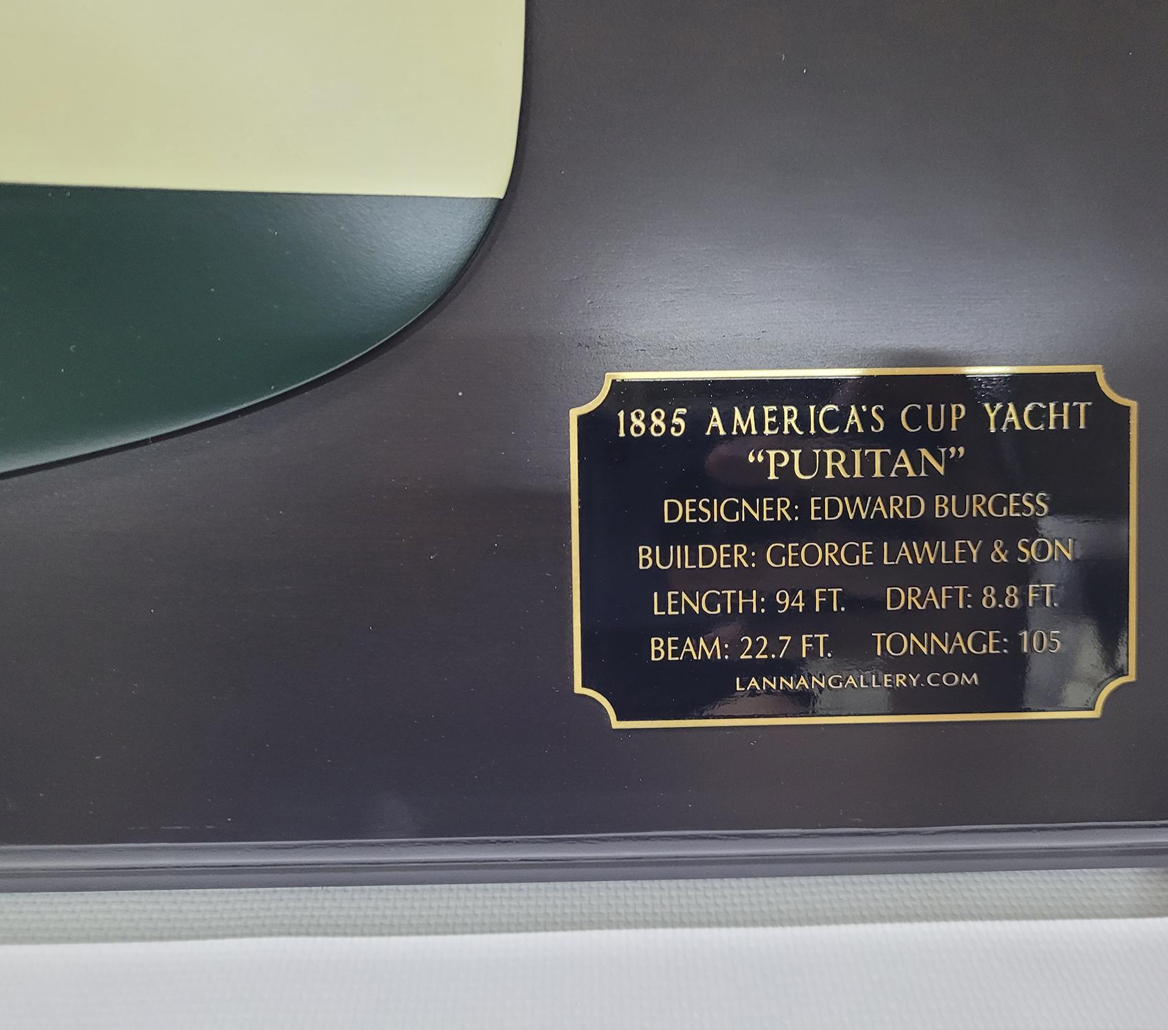 Maßgeschneidertes Halbmodell der Americas Cup Yacht „Puritan“ im Zustand „Neu“ im Angebot in Norwell, MA
