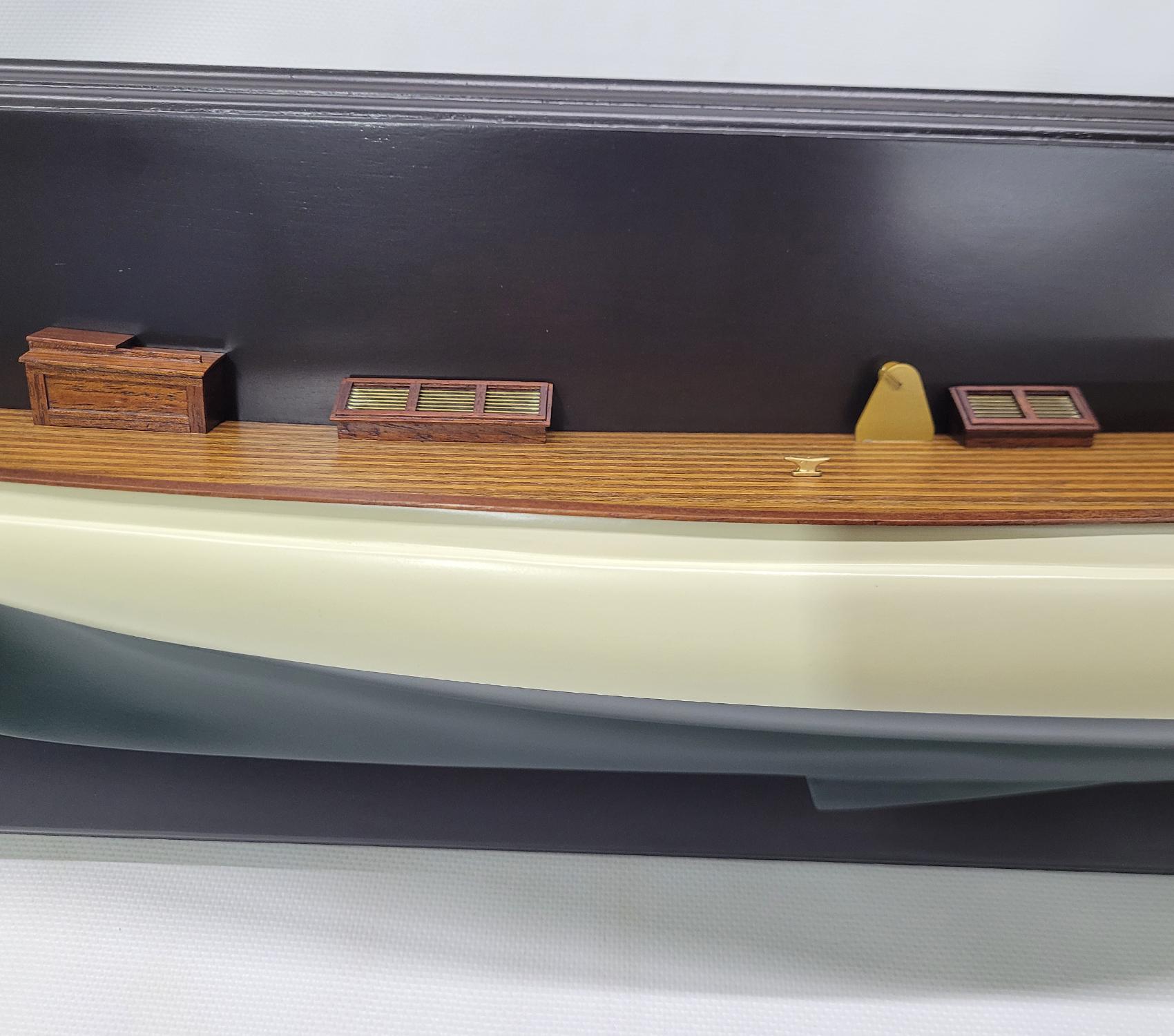 Wood Scale Half Model Of Americas Cup Yacht 