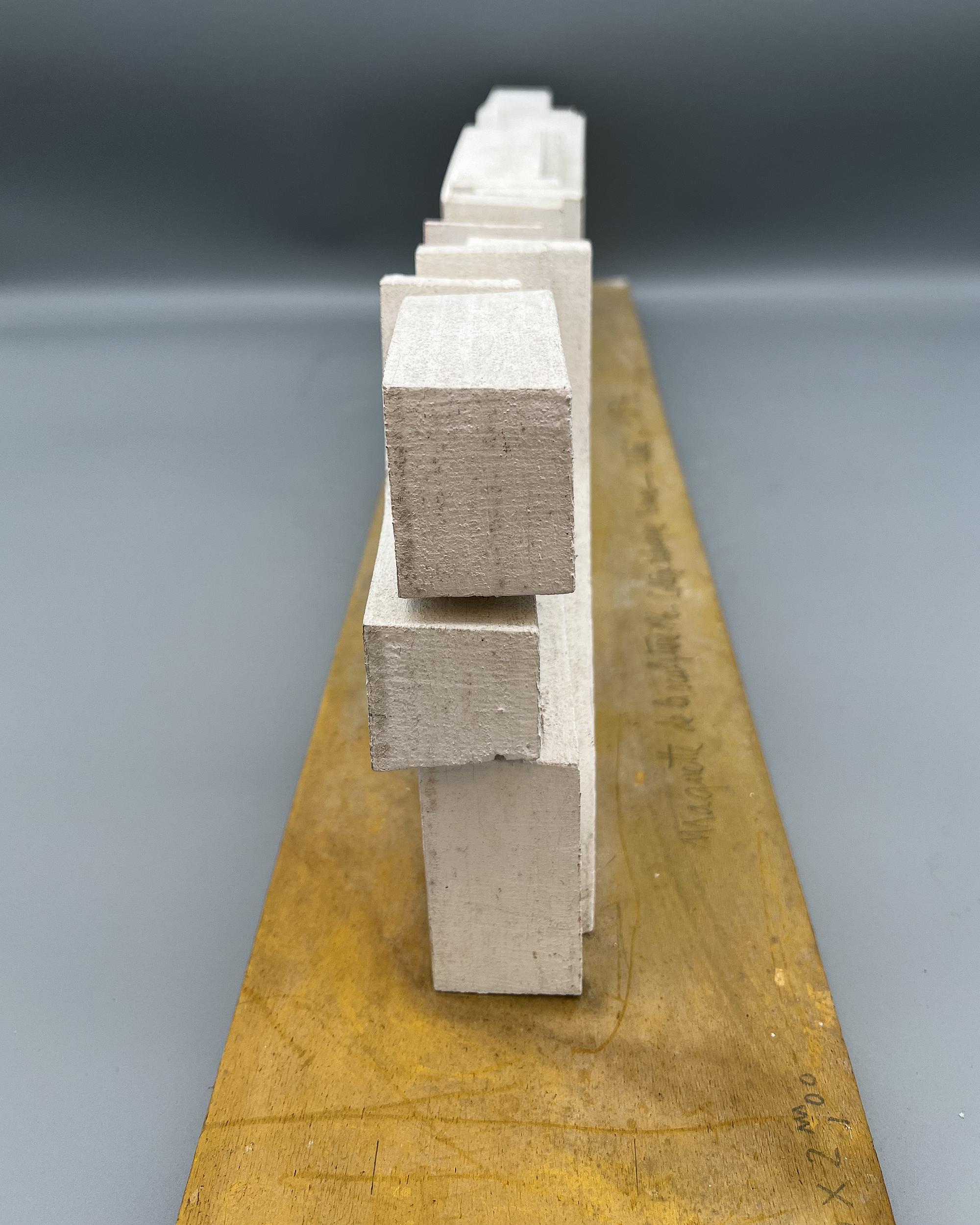 Carved Scale model for a monumental work, by Michel Lucotte, France, 1974 For Sale