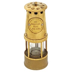 Scale Model of English Coal Miner's Safety Lamp or Inspector's Lantern of Brass