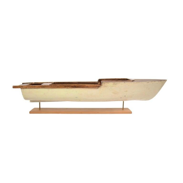 Mid-20th Century Scale Nautical Vintage Model of an English Motorboat, 1950s For Sale