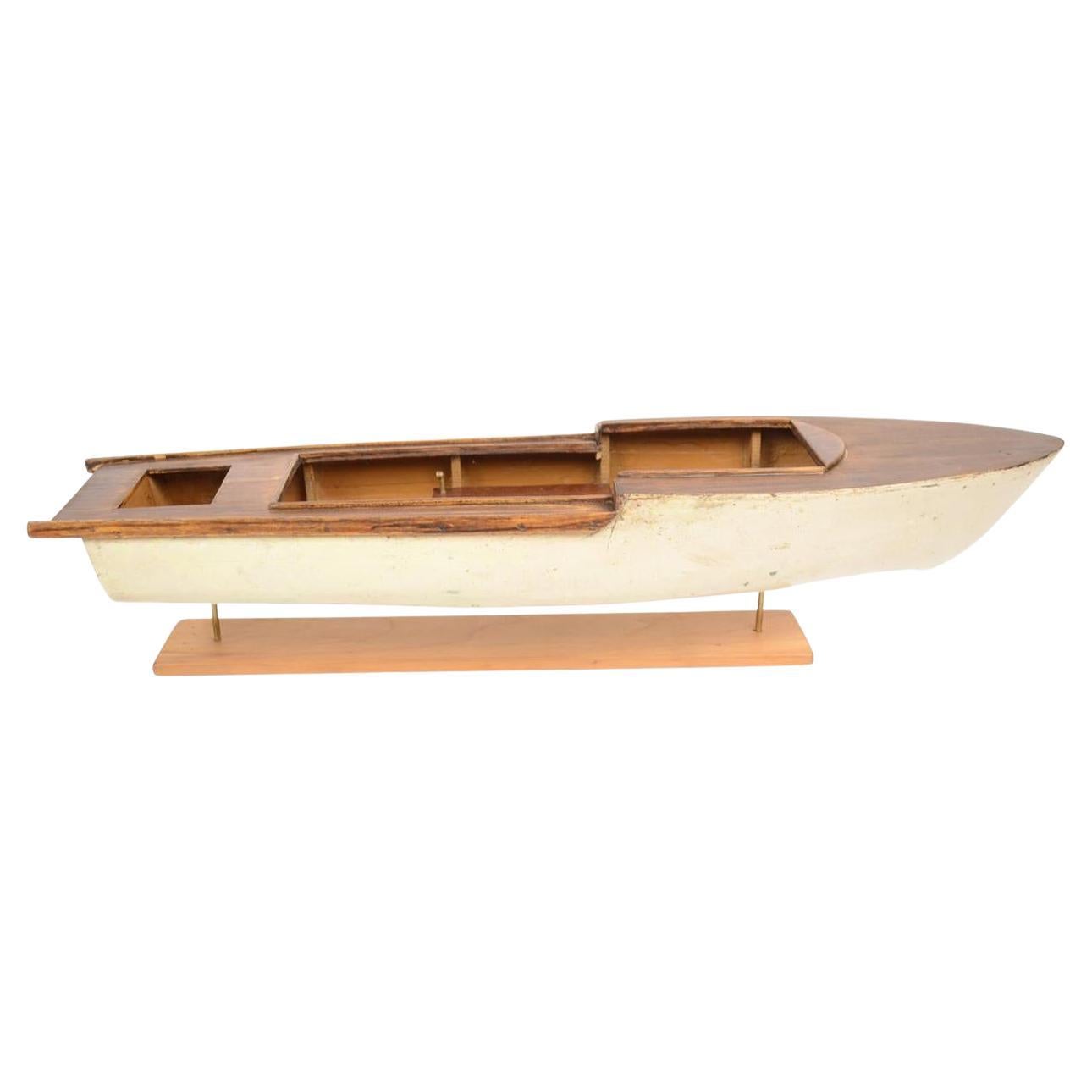 Scale Nautical Vintage Model of an English Motorboat, 1950s For Sale