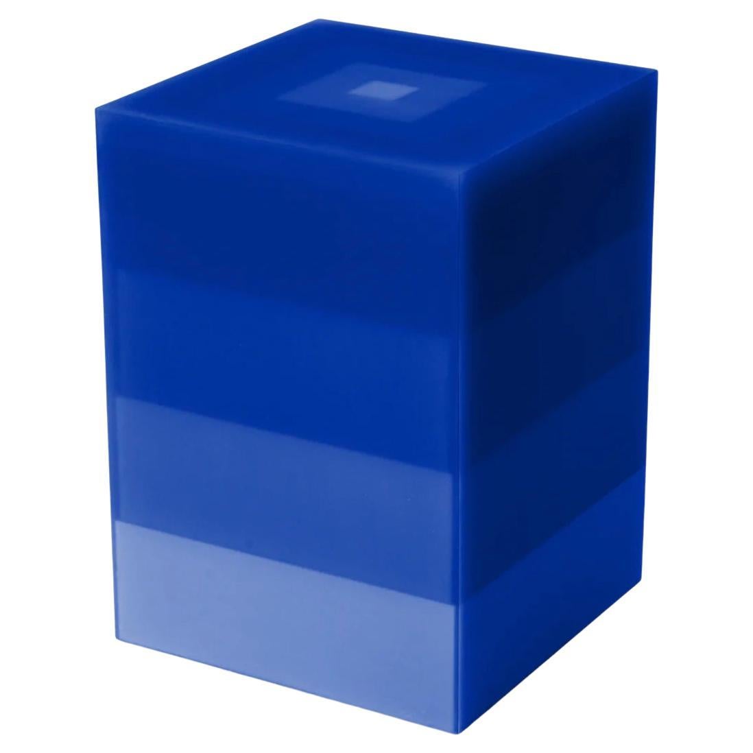 Scale Pyramid Resin Side Table/Stool in Blue by Facture, REP by Tuleste Factory For Sale