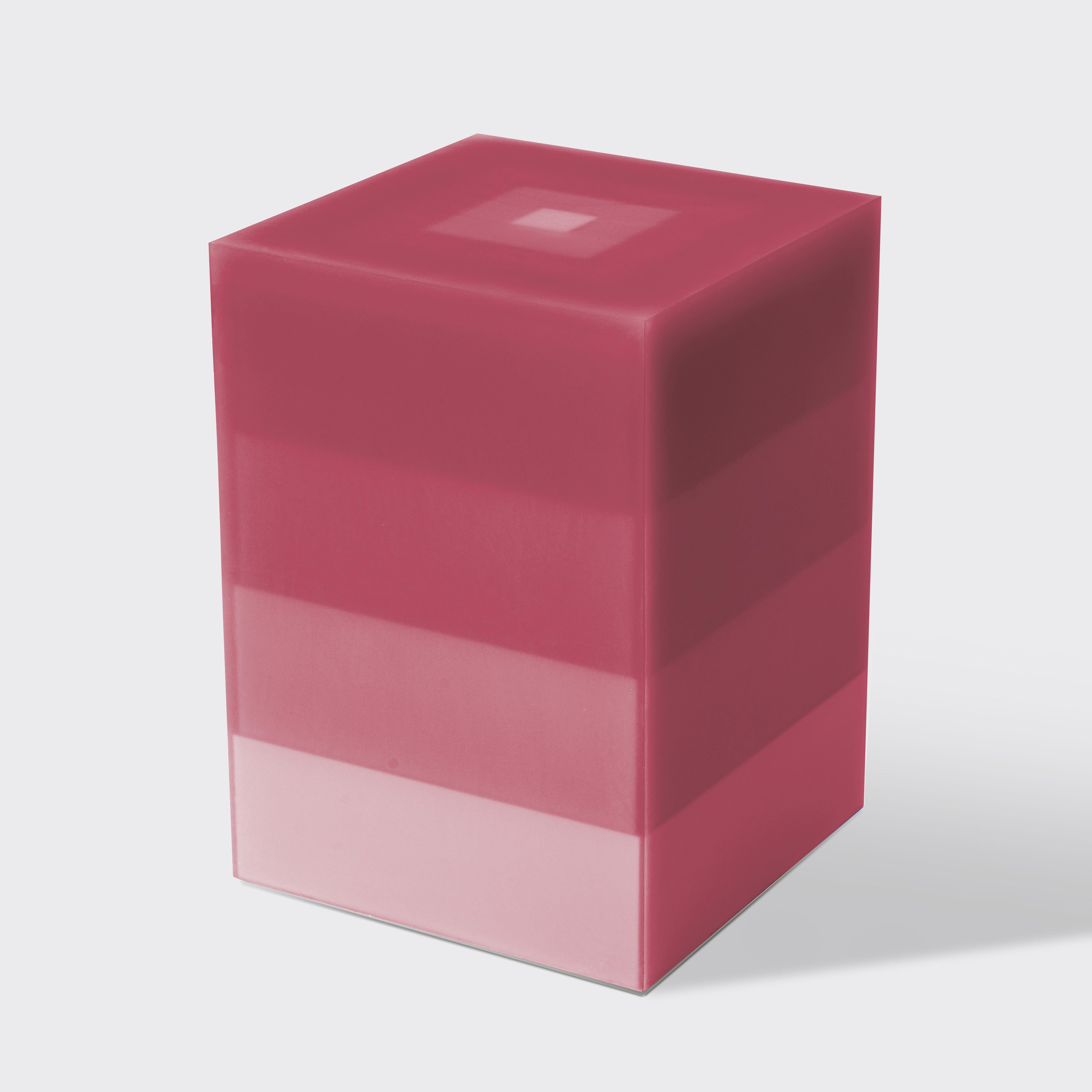 Scale Pyramid Resin Side Table/Stool in Pink by Facture, REP by Tuleste Factory In New Condition For Sale In New York, NY