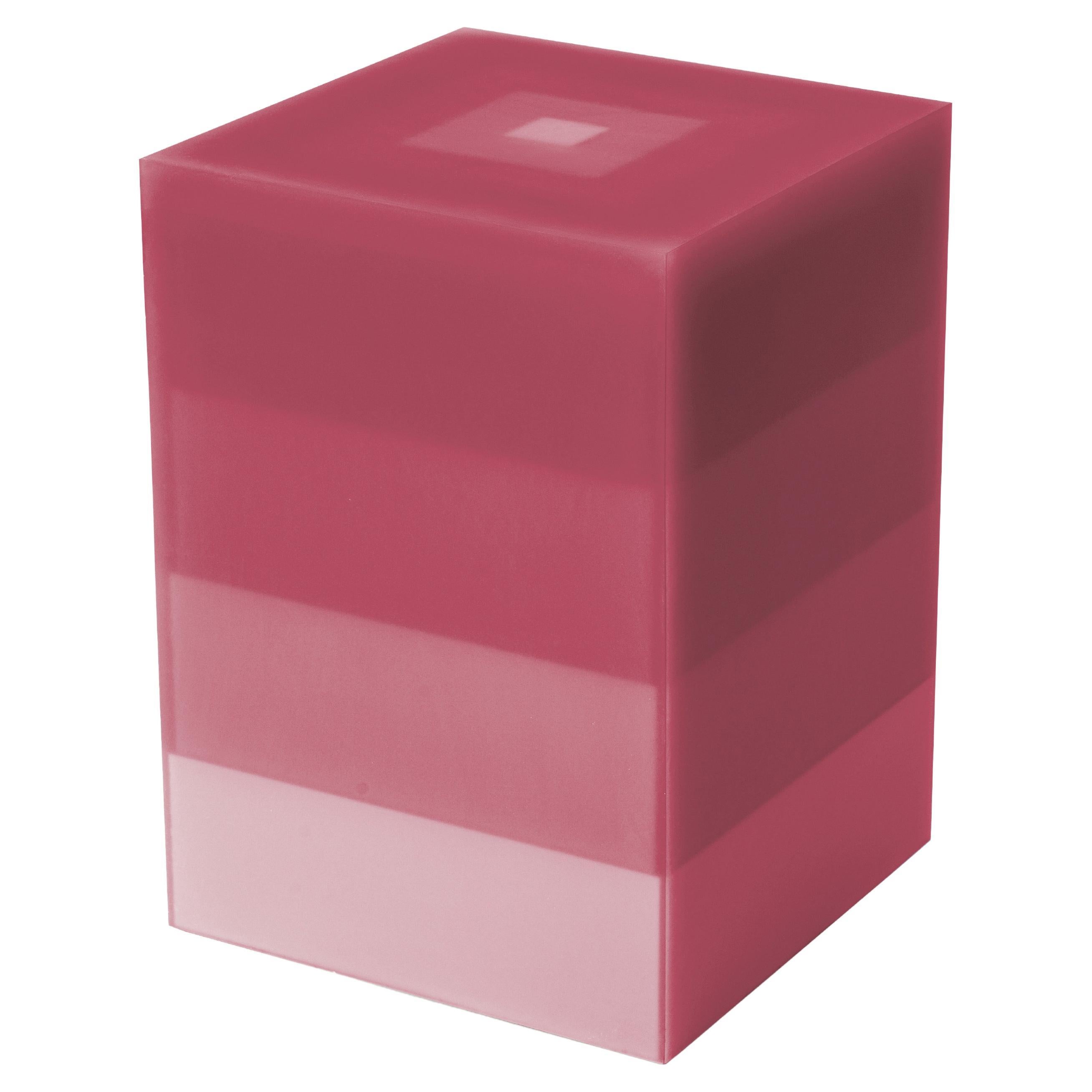 Scale Pyramid Resin Side Table/Stool in Pink by Facture, REP by Tuleste Factory For Sale