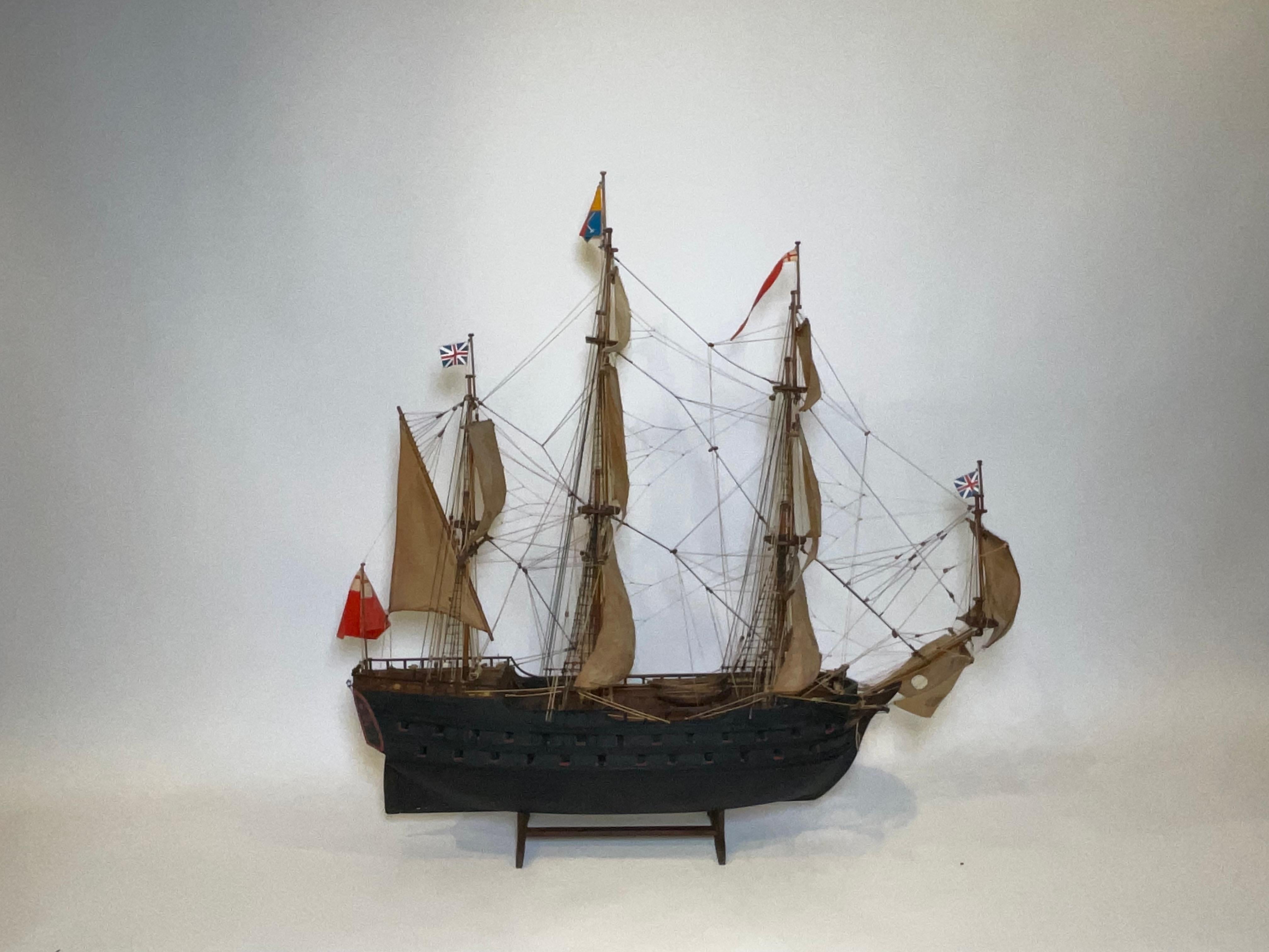 Nord-américain Modèle de bateau à grande échelle d'une frigate anglaise en vente