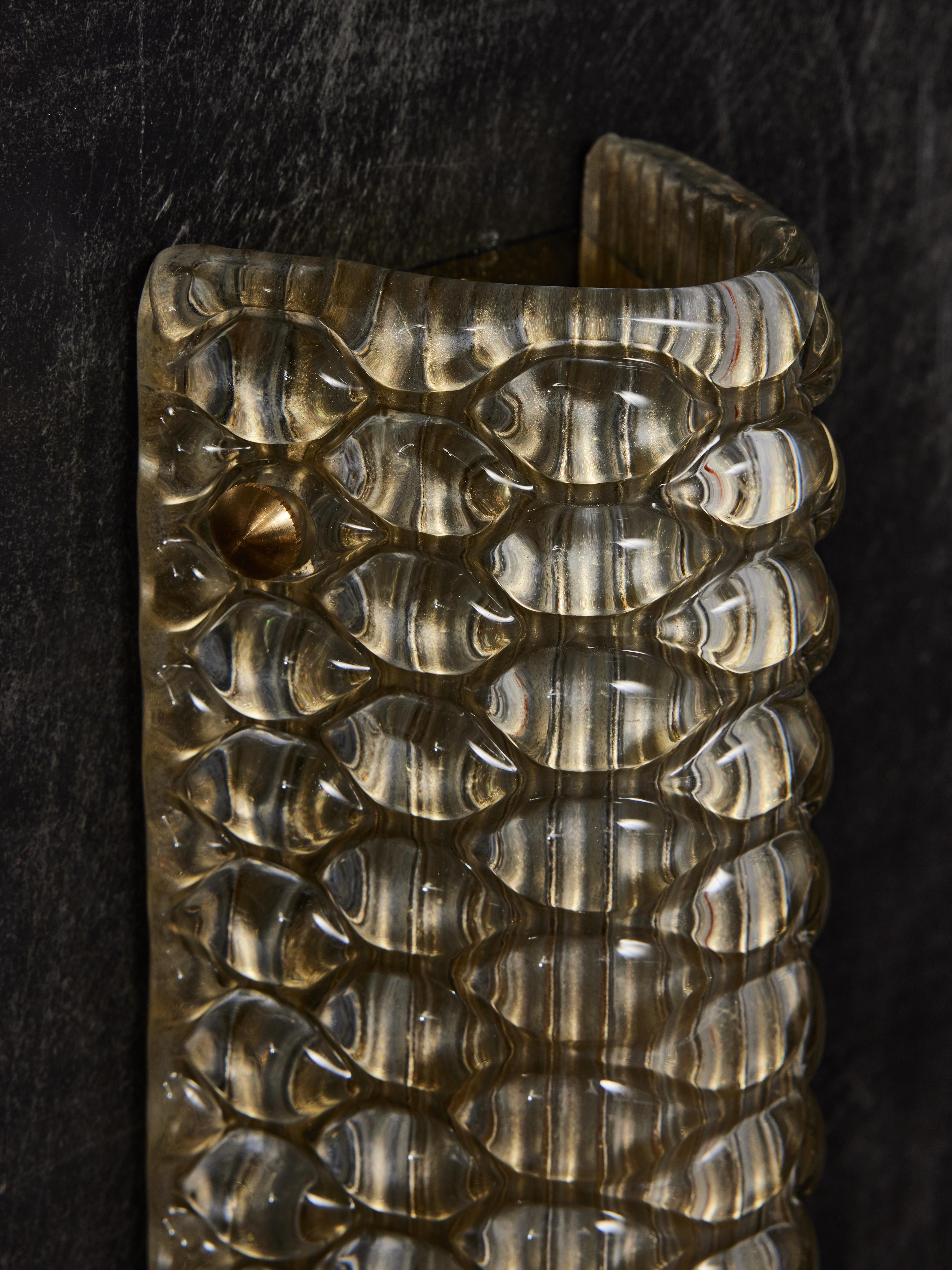 Scaled Murano Glass Wall Sconces In New Condition For Sale In Saint-Ouen, IDF