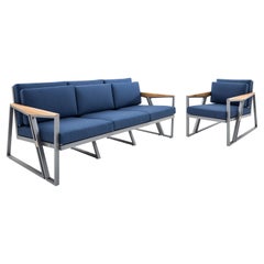 Scalene Outdoor Three-Seat Sofa and Chair Set