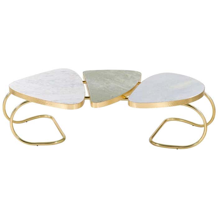 Scales Coffee Table with Crystal and Marble Tops For Sale at 1stDibs ...