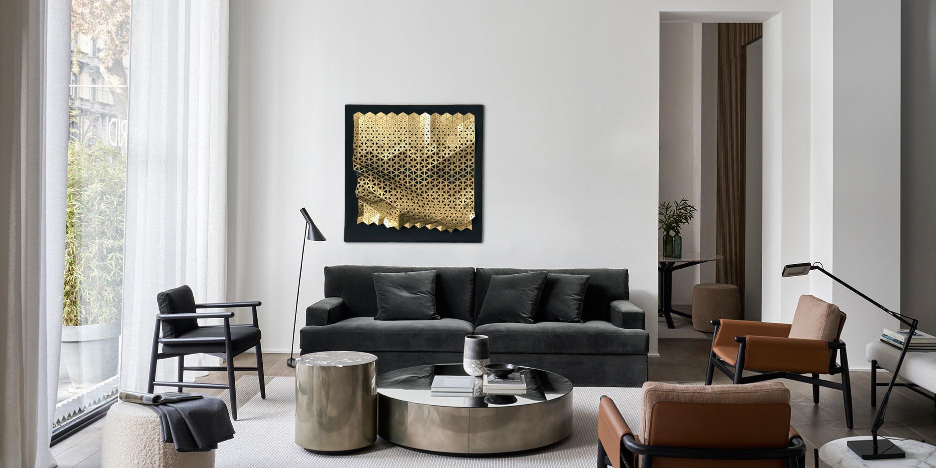 Contemporain Balances, panneau décoratif en laiton en vente