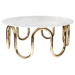 Scalinatella Brass and Marble Cocktail Table