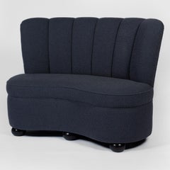 Scallop Back Kidney Shaped Sofa, 1950s