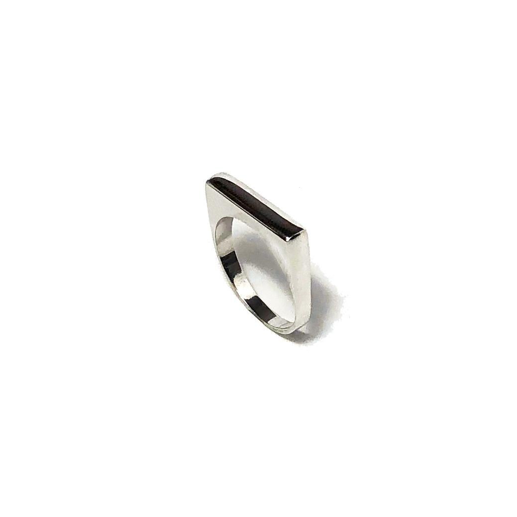 For Sale:  Scallop & Block Abstract Shape Stacked Ring Set in Mixed Metals 4