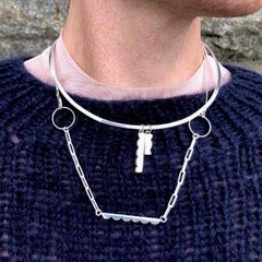Scallop Extendable Necklace, 18",  [sterling silver]