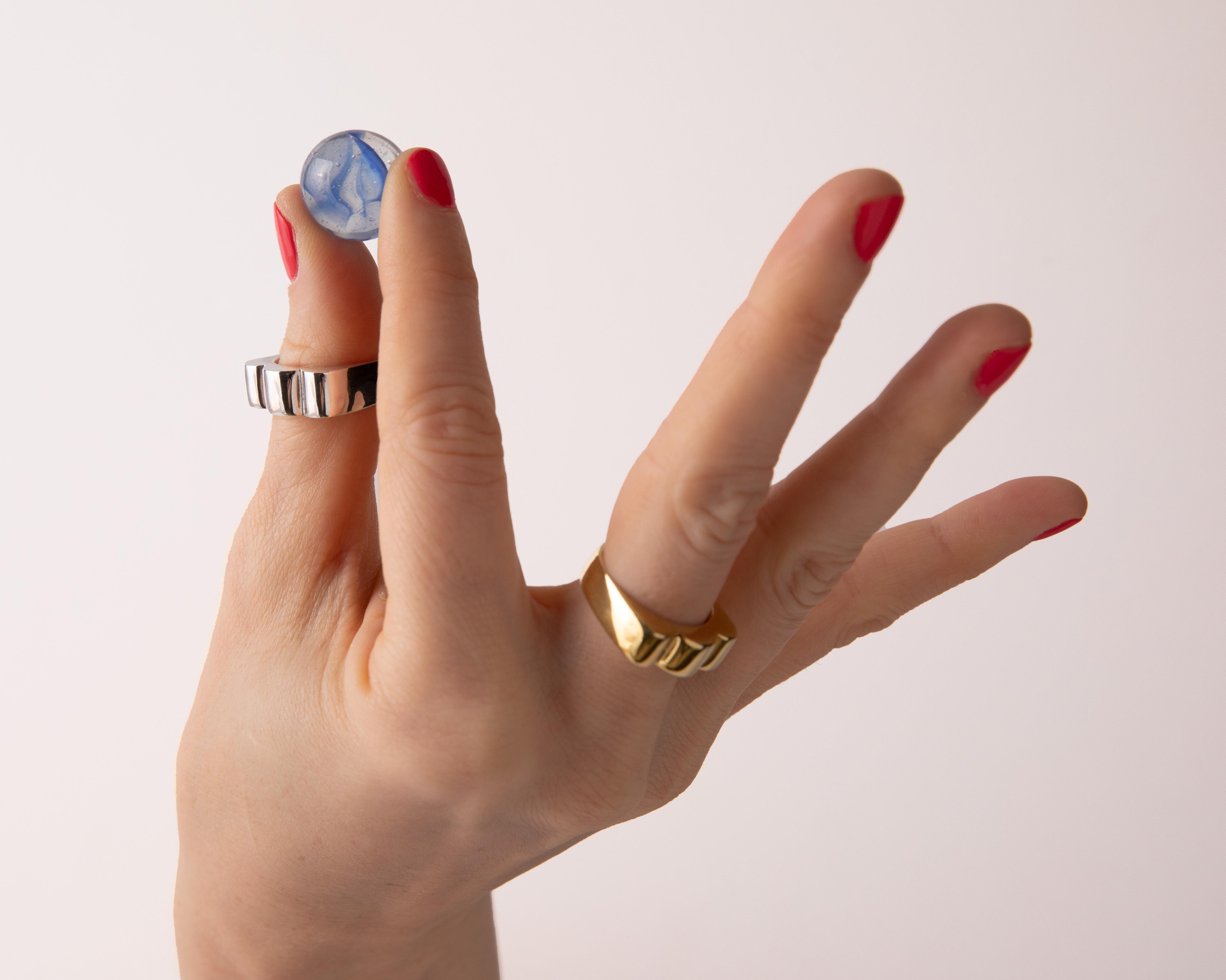For Sale:  'Scallop' Gold Vermeil Stackable Ring by Emerging Designer Brenna Colvin 3