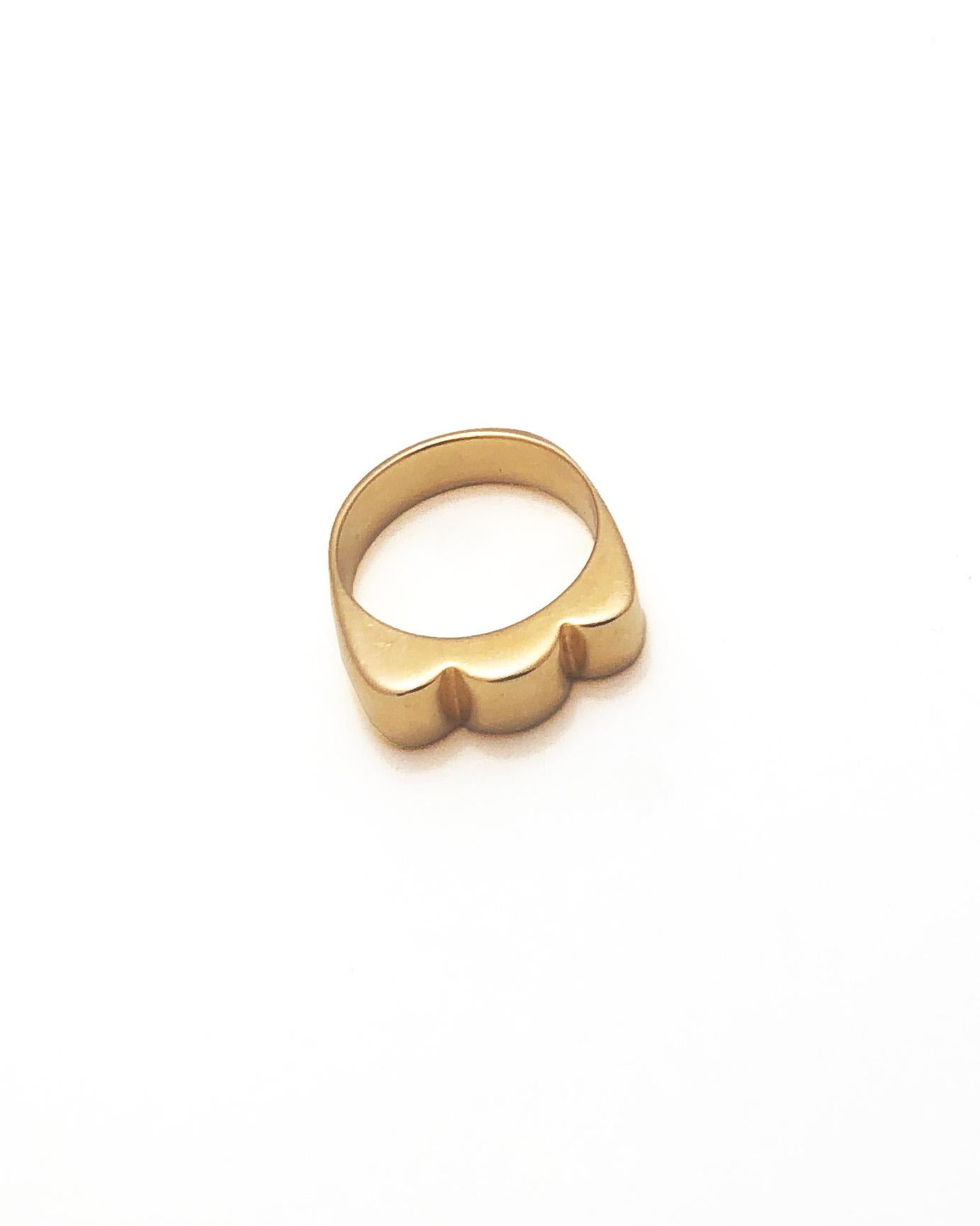 For Sale:  'Scallop' Gold Vermeil Stackable Ring by Emerging Designer Brenna Colvin 4