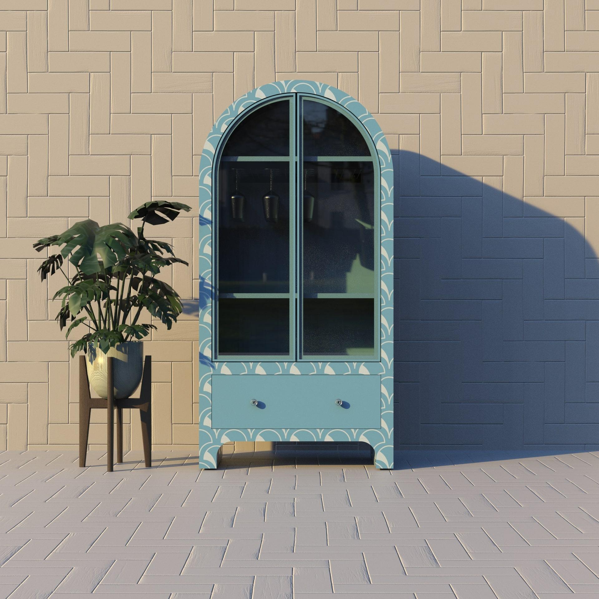 Meuble de bar à incrustation de festons - Elegance artisanale pour votre bar à domicile

Ajoutez une touche d'artisanat intemporel à votre espace avec notre meuble bar à incrustation festonnée artisanale. Méticuleusement fabriquée à la main par des