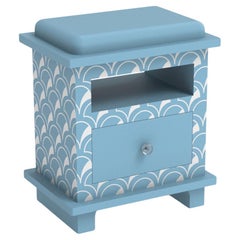 Scallop Inspired Blue Night Stand, Side Table by Artisanal