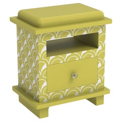Scallop Inspired Lemon Yellow Night Stand, Side Table by Artisanal