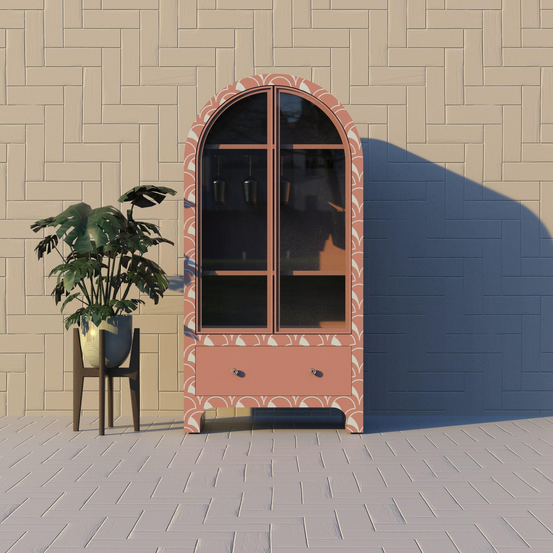 Meuble de bar à incrustation de festons - Elegance artisanale pour votre bar à domicile

Ajoutez une touche d'artisanat intemporel à votre espace avec notre meuble bar à incrustation festonnée artisanale. Méticuleusement fabriquée à la main par des
