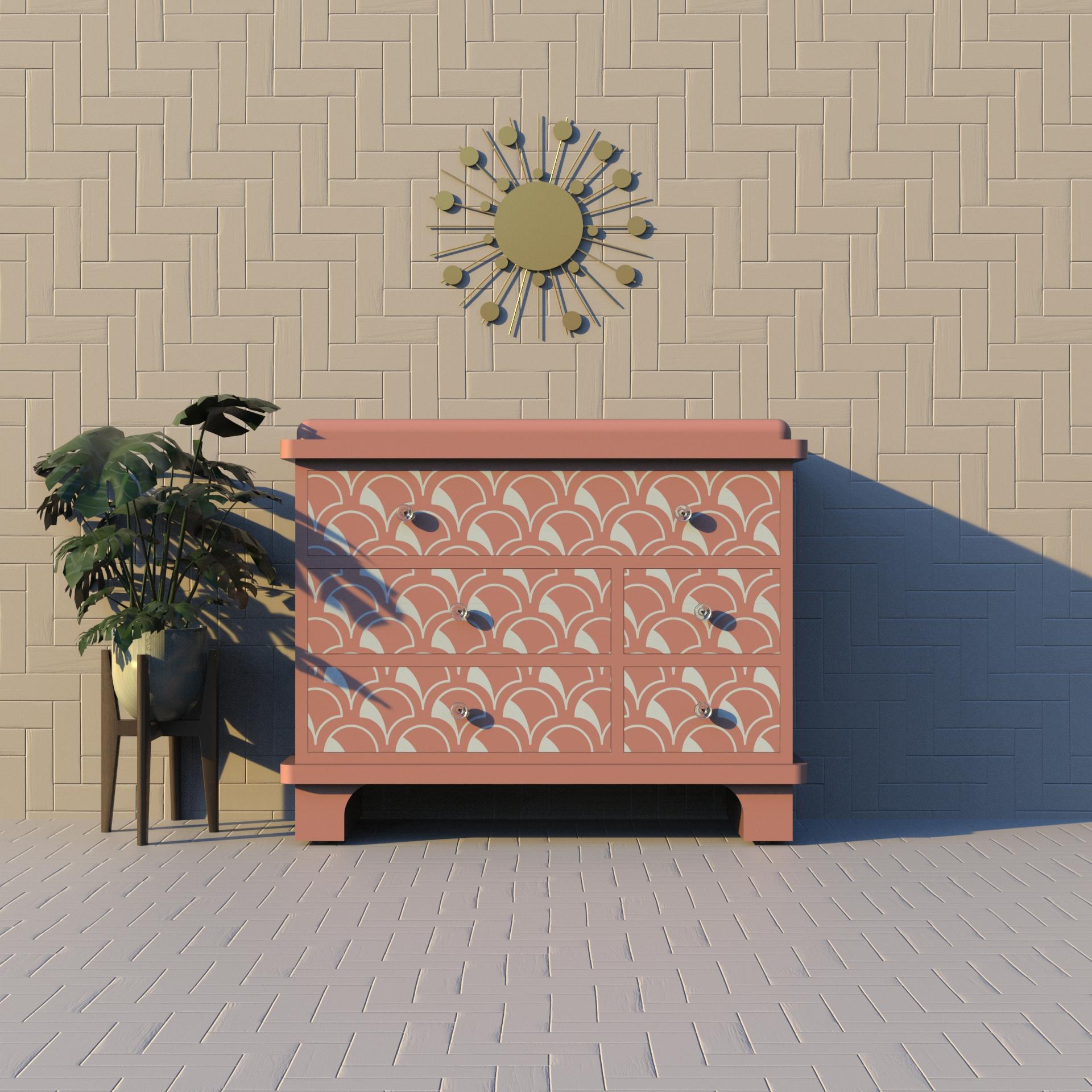 Scallop Pink Inlay Chest of Drawers – Handcrafted Elegance for Your Home
Add a touch of timeless craftsmanship to your space with our Artisanal Scallop Inlay Chest of Drawers. Meticulously handcrafted by skilled artisans, this exquisite piece