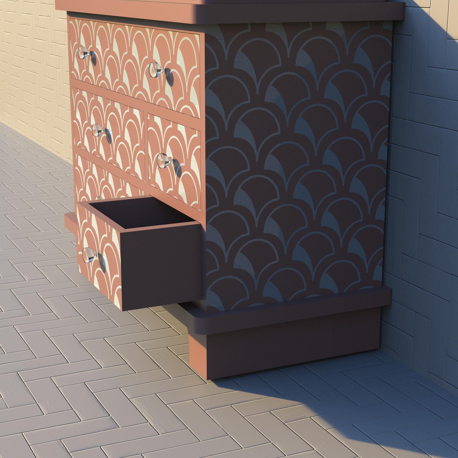 Scallop Inspired Pink Chest of Drawers by Artisanal In New Condition For Sale In New York, NY