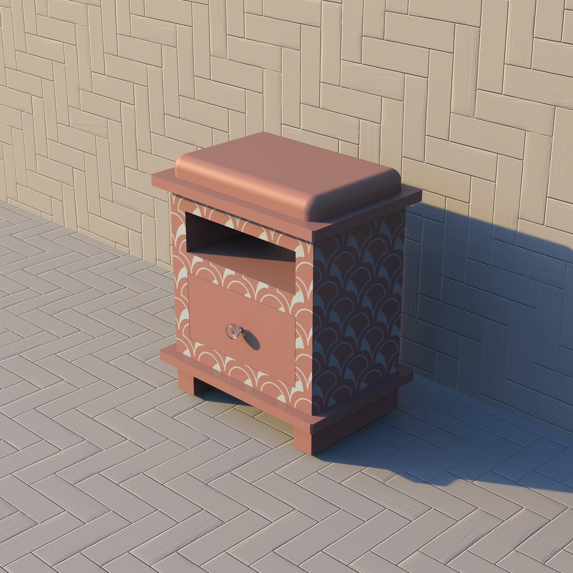 Contemporary Scallop Inspired Pink Night Stand, Side Table by Artisanal For Sale