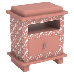 Scallop Inspired Pink Night Stand, Side Table by Artisanal