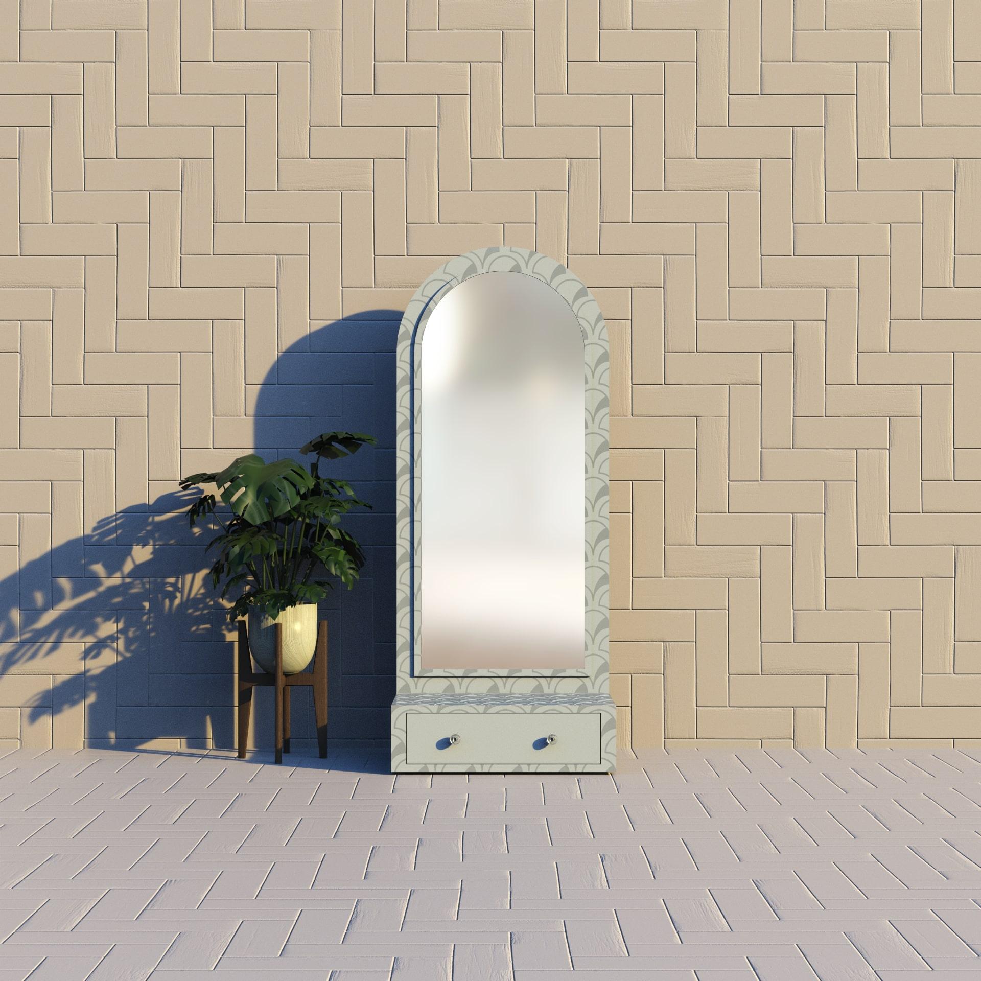 Eleva il tuo A Space con un'Eleganza senza tempo
Ti presentiamo lo Scallop Collection Mirror, uno specchio da terra bianco con un cassetto sul fondo. Ispirato ai delicati disegni delle conchiglie marine, questo specchio presenta un design intricato