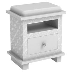 Scallop Inspired White Night Stand, Side Table by Artisanal