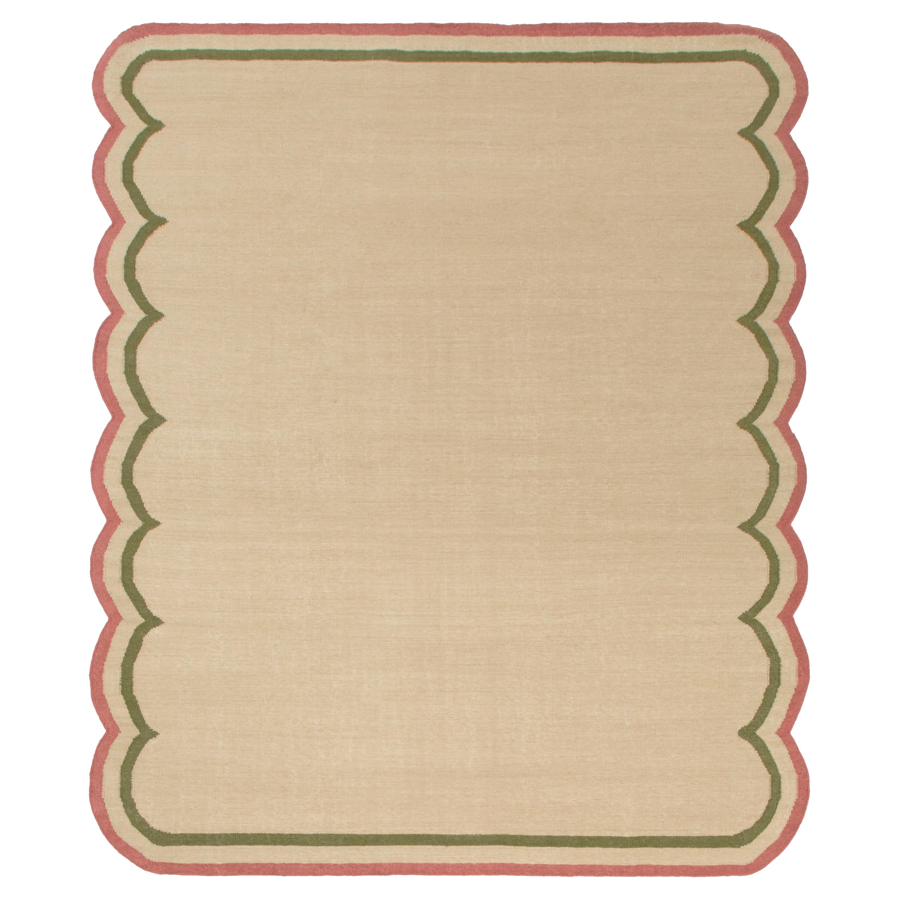 Scallop Rug in Cerise For Sale