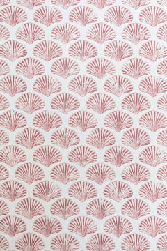 'Scallop Shell' Contemporary, Traditional Wallpaper in Red
