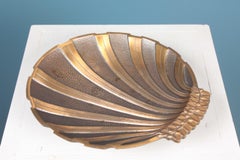 Scallop Shell Dish in Solid Brass, Designed and Made in Denmark, 1940s