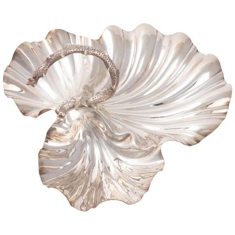 Scallop Shell Silver Plated Serving Dish at 1stDibs