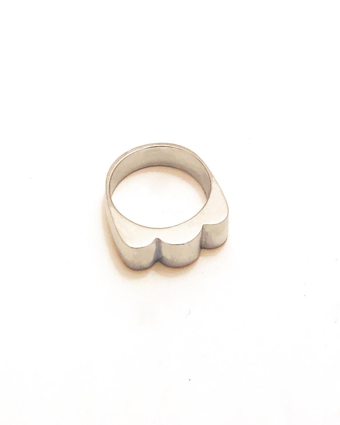 For Sale:  'Scallop' Sterling Silver Stackable Ring by Emerging Designer Brenna Colvin 3