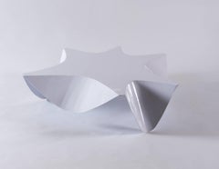 Scallop Unique Coffee Table Powder-Coated White Steel by Aranda\Lasch