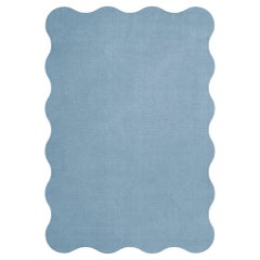 Scallop Wool Rug in Soft Blue by Layered, Scandinavian Handmade Design