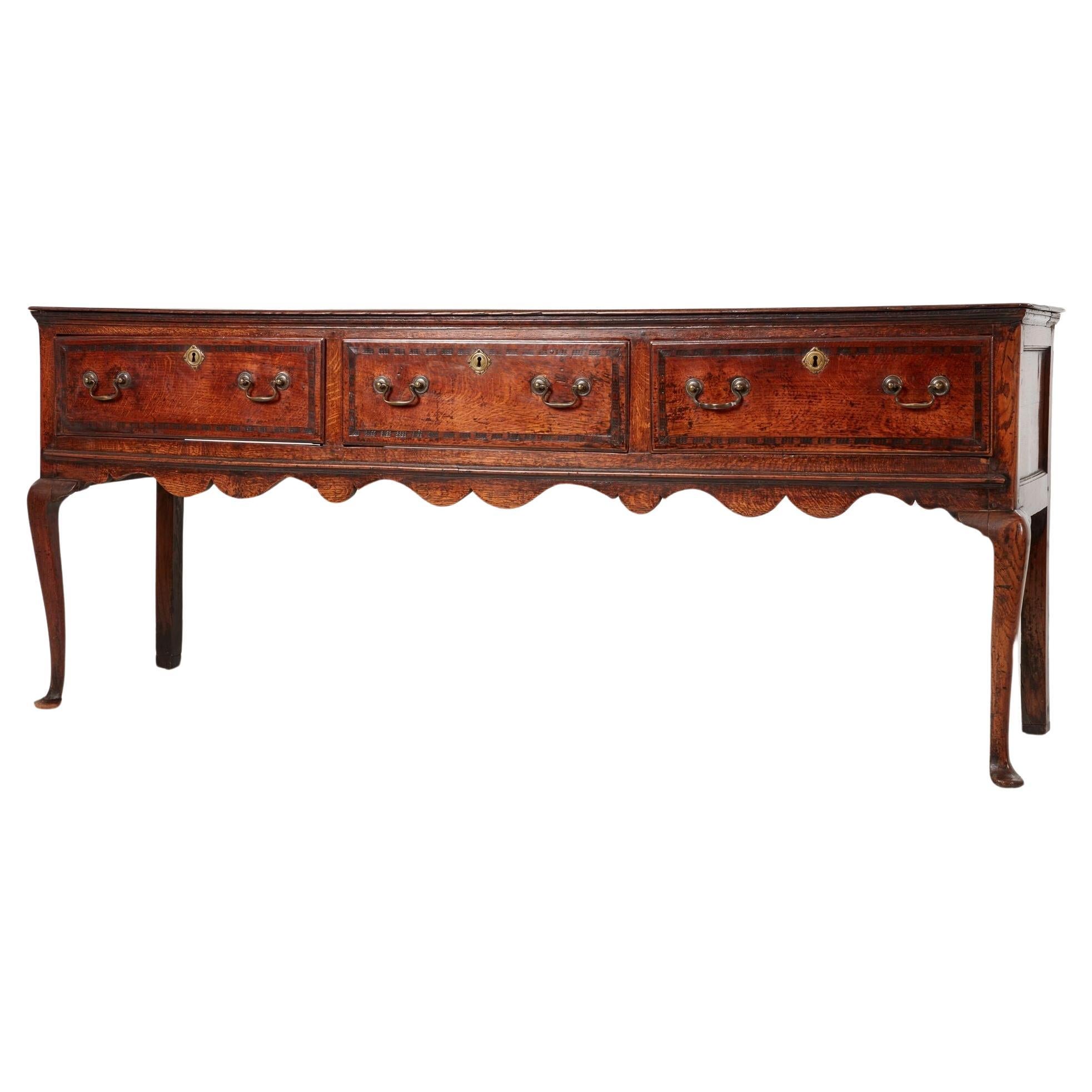 Scalloped 18th c. Welsh Sideboard For Sale