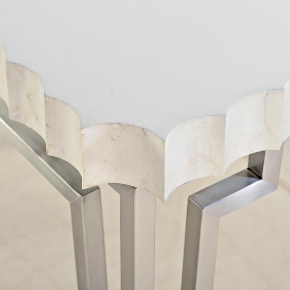 Contemporary Scalloped Art Deco Console Table For Sale