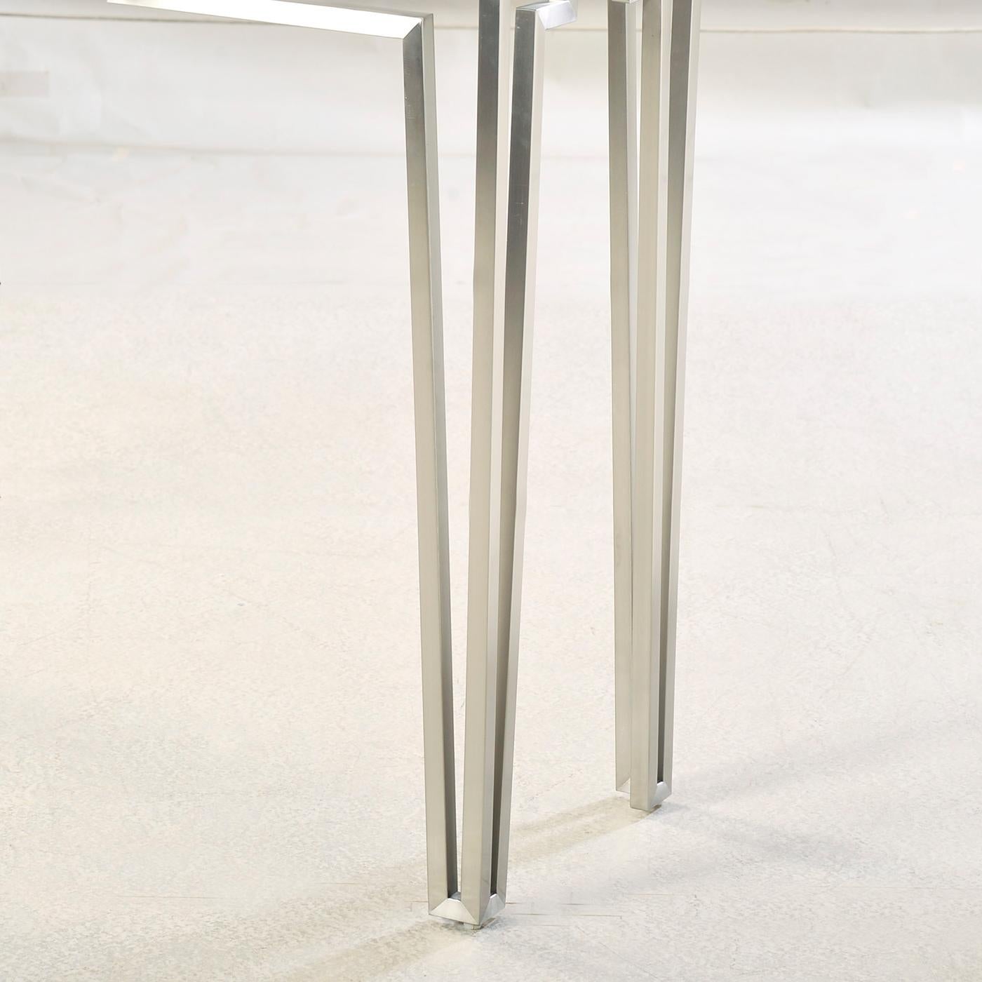 Metal Scalloped Art Deco Console Table For Sale