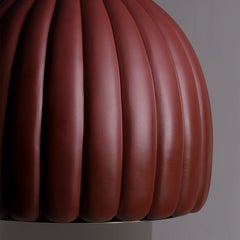 Scalloped Burgundy Ceramic Pendant Lamp