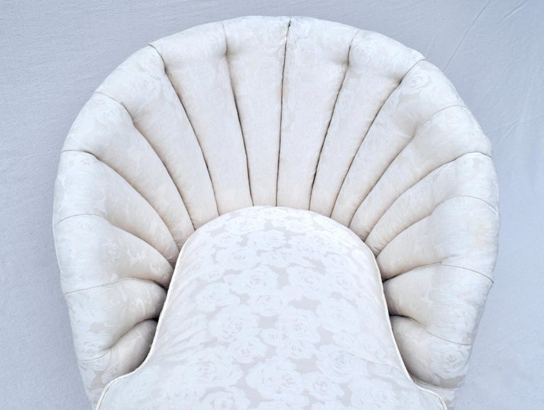 Scalloped Channel Back Clamshell Form Chaise Lounge at 1stDibs