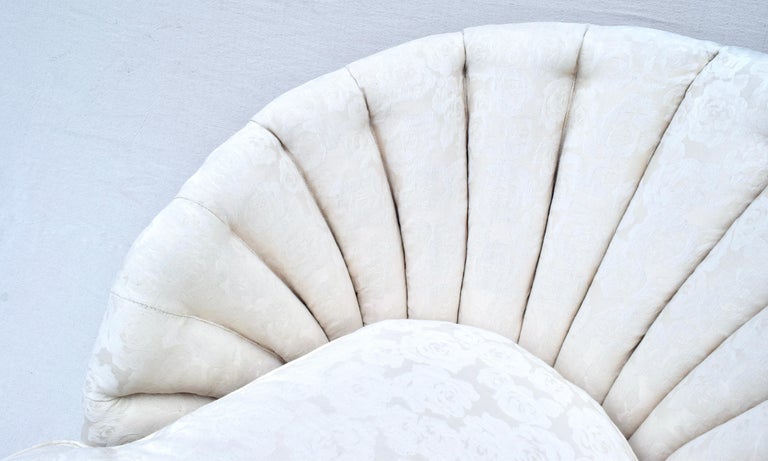 Scalloped Channel Back Clamshell Form Chaise Lounge at 1stDibs