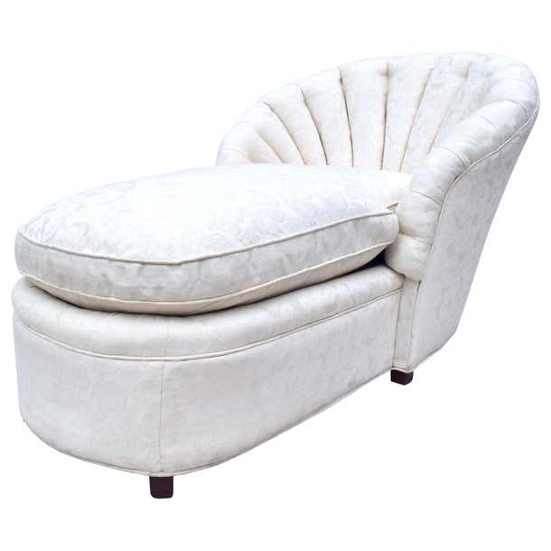 Scalloped Channel Back Clamshell Form Chaise Lounge at 1stDibs ...