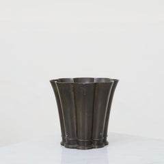 Scalloped Diskometal Vase by Just Andersen, 1930s, Denmark