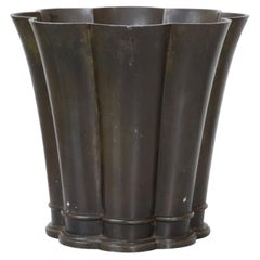 Scalloped Diskometal Vase by Just Andersen, 1930s, Denmark