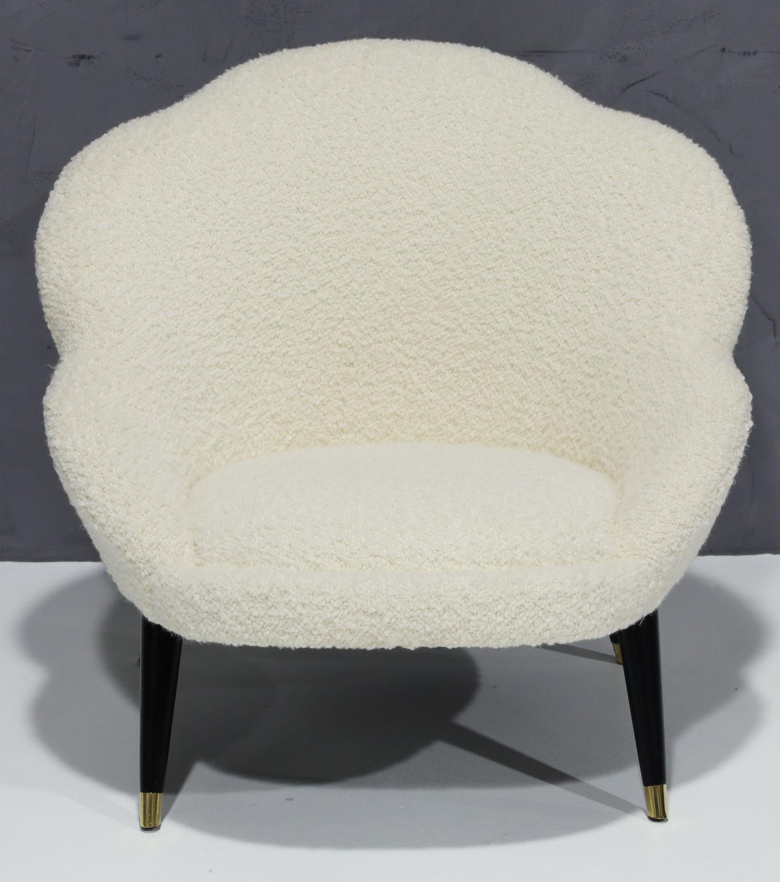 boucle scallop chair