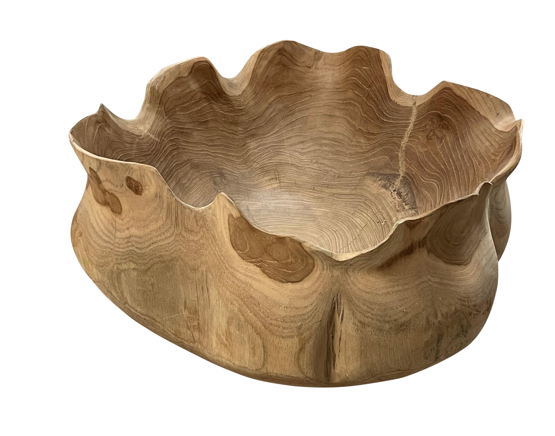 Contemporary Indonesian wooden bowl with free form shape and scalloped edge.
ARRIVING APRIL