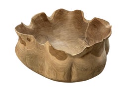 Scalloped Edge Wood Bowl, Indonesia, Contemporary