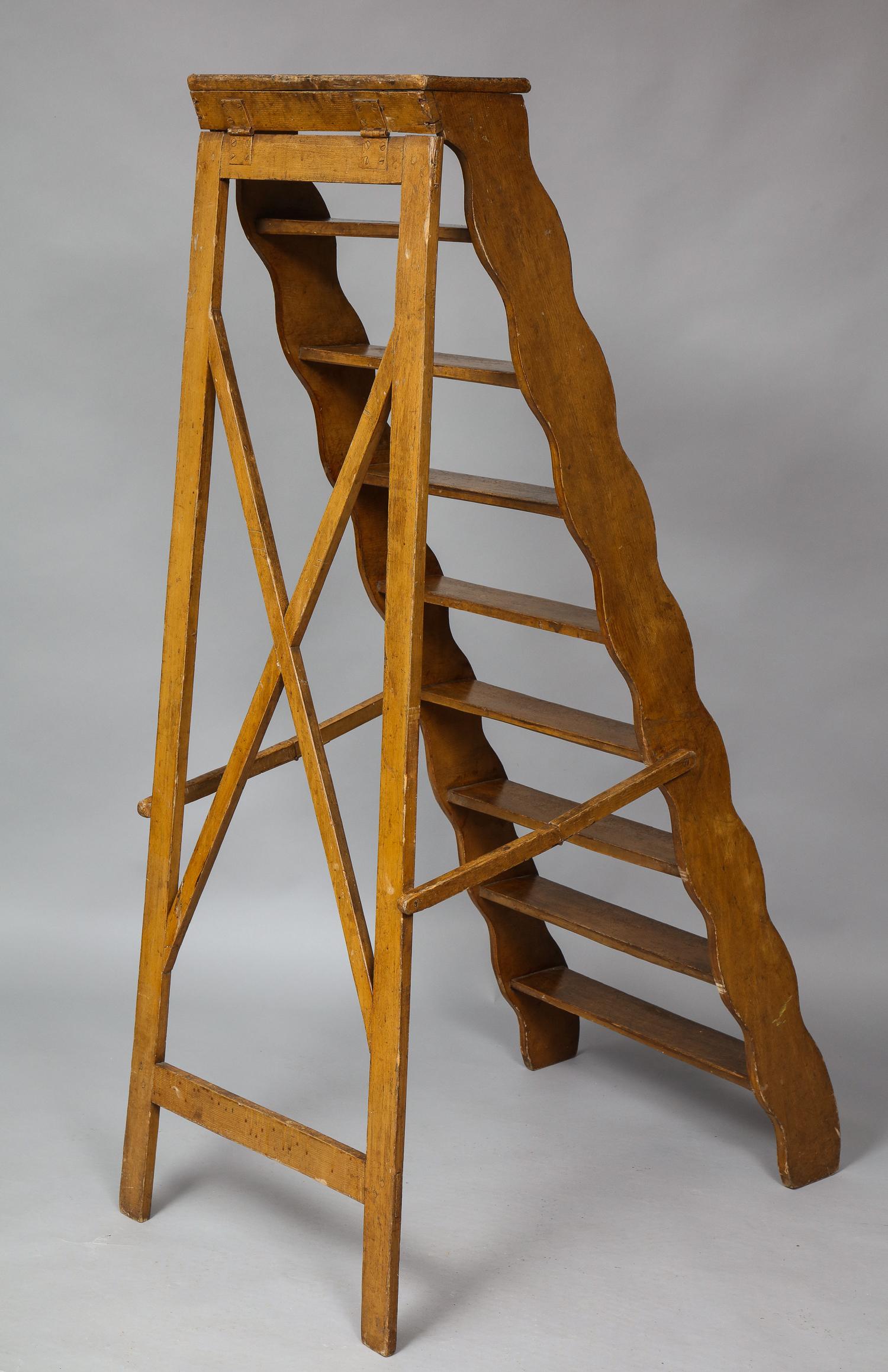 19th Century Scalloped Folding Ladder